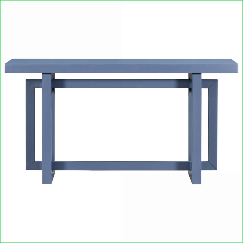 Table basse 59,1 "en placage de pin avec pieds en pin robustes - Polyvalent pour le couloir du salon, Marine
