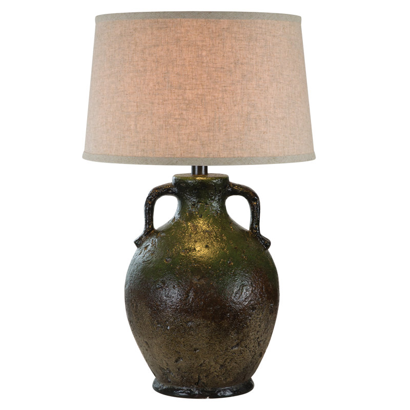 Mazin Ceramic Lamp, Black/Green