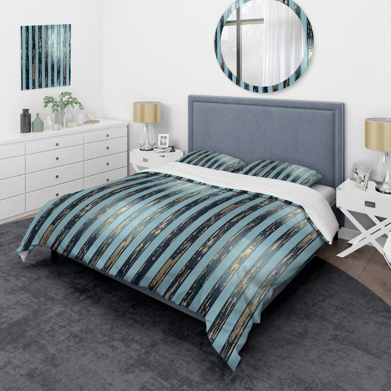 Ensemble de housse de couette Glamour Pinstripe II - Glam, Housse de couette simple + 2 taies décoratives st