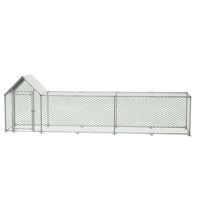 Poulailler en métal Elske, H 59,6 po x l 196 po x P 42,2 po