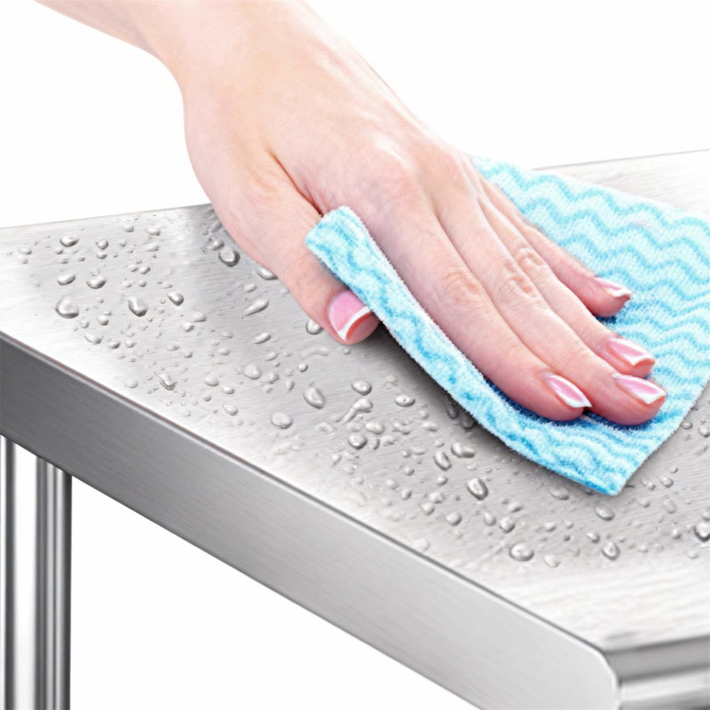 Table de travail durable en acier inoxydable de calibre 18 de 30 po x 30 po avec tablette inférieure pour une utilisation efficace dans la cuisine