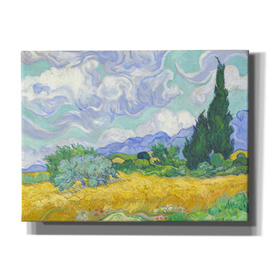 Wheat Field with Cypresses by Vincent Van Gogh - Wrapped Canvas Print -  Vault W Artwork, 87C45A997B9744A89A9FE46E00643ABD