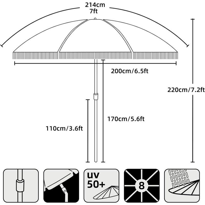 Contrepoids de parasol de plage 6 po Yamil inclus, Blanc