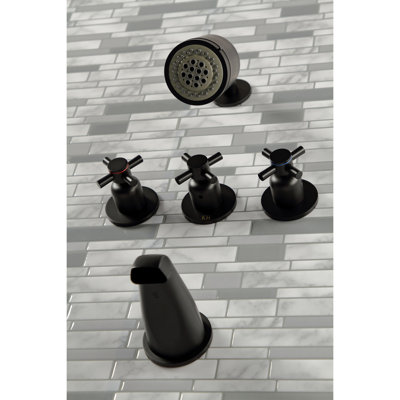 Robinet de baignoire et de douche à contrôle de volume à 3 poignées avec valve brute Concord