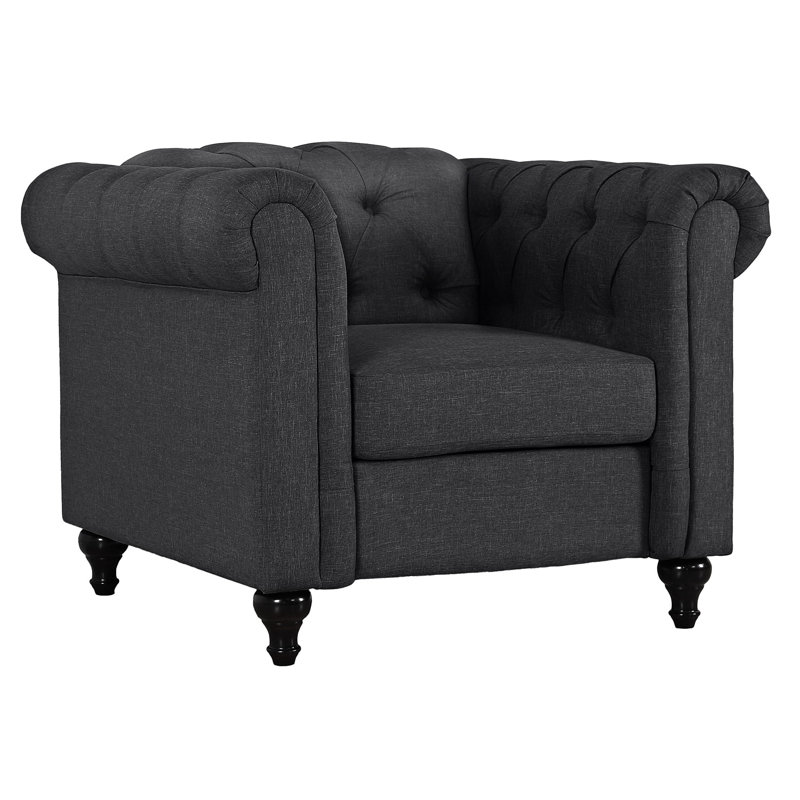 Fauteuil Chesterfield Jemima, Gris foncé
