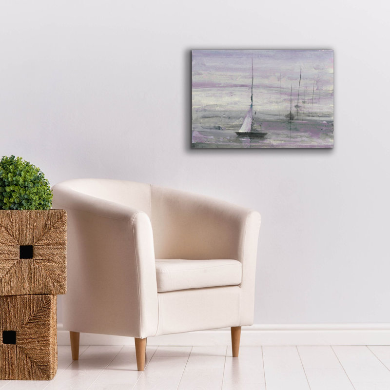 Art mural sur toile Breakwater Bay «Ice Sailing Mauve» par Albena Hristova, H 18 po x l 26 po x P 0,75 po