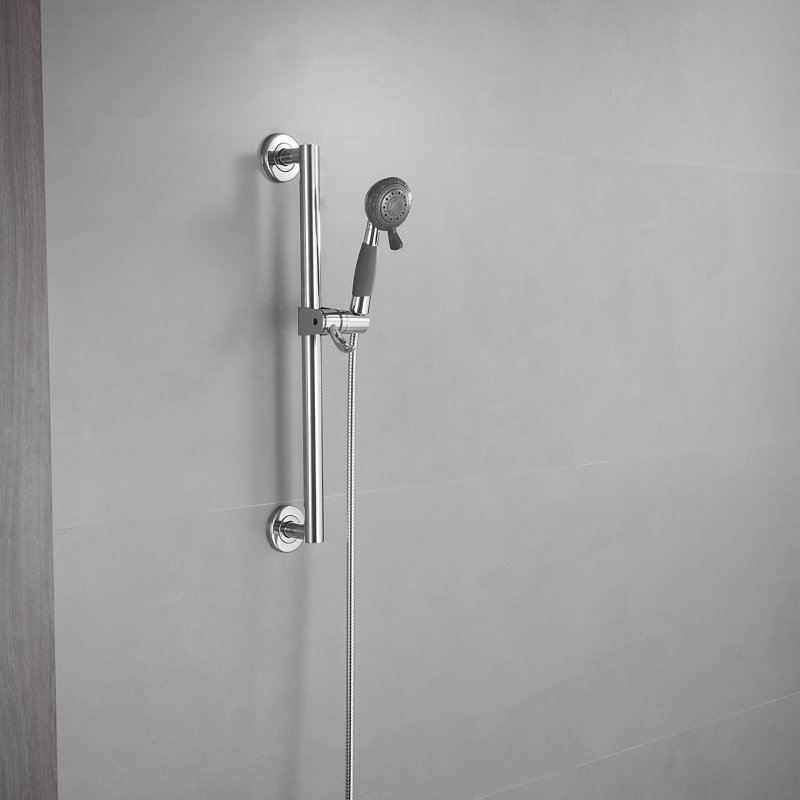 4-Spray Patterns 3.5 In. Wall Mount Handheld Shower Head 1.75 GPM With Slide Bar And Cleaning Spray