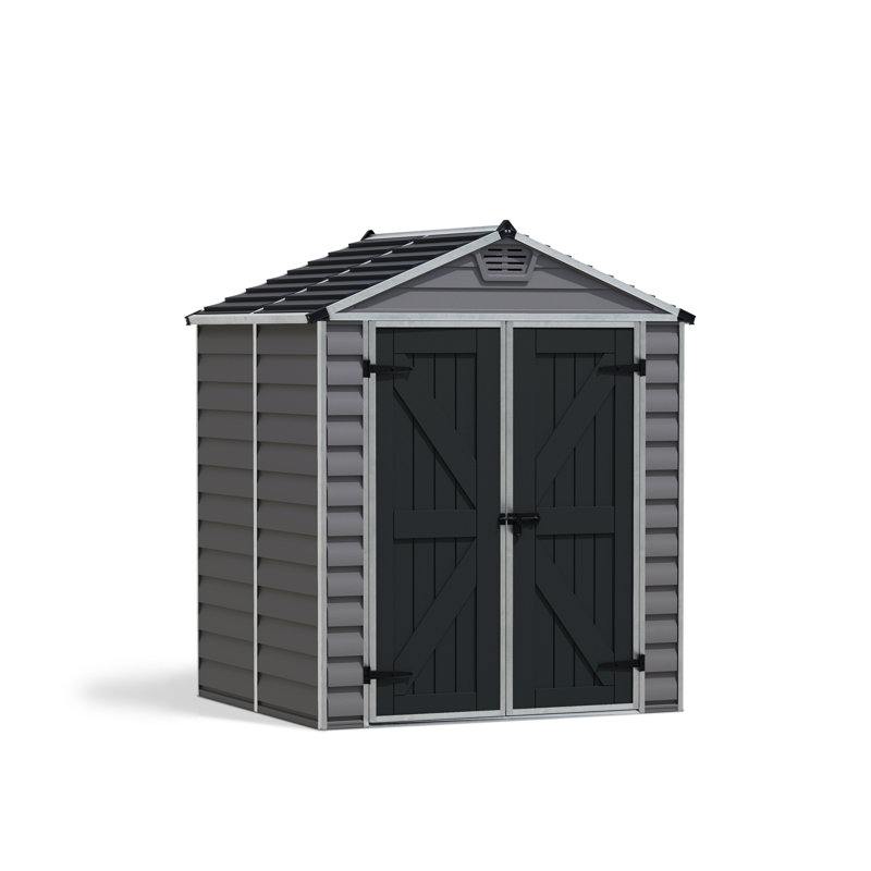 Gray 6' x 5' Polycarbonate and Aluminum Storage Shed