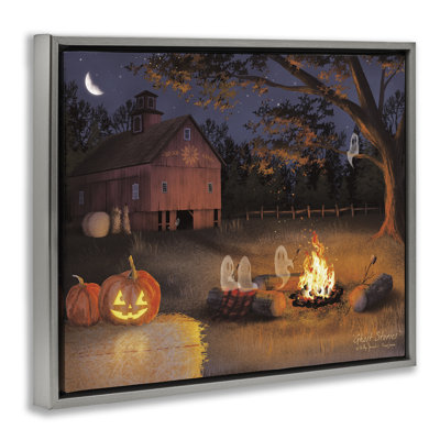 Spooky Ghosts & Autumn Campfire Floating Frame, design by Billy Jacobs