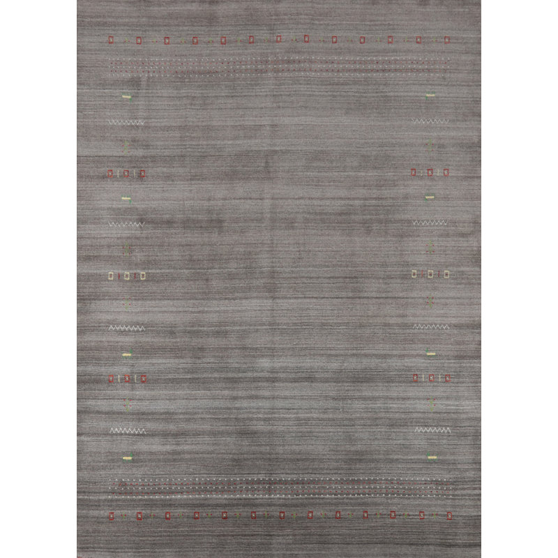 Tapis tribal gris de style Gabbeh 8 x 10