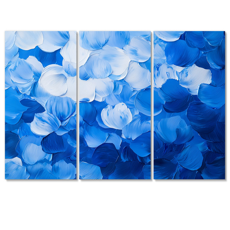 «Aqua Velvet Daisies Flower Flow III - Daisies», ensemble de reproduction d'art mural, H 32 po x l 48 po, Toile tendue