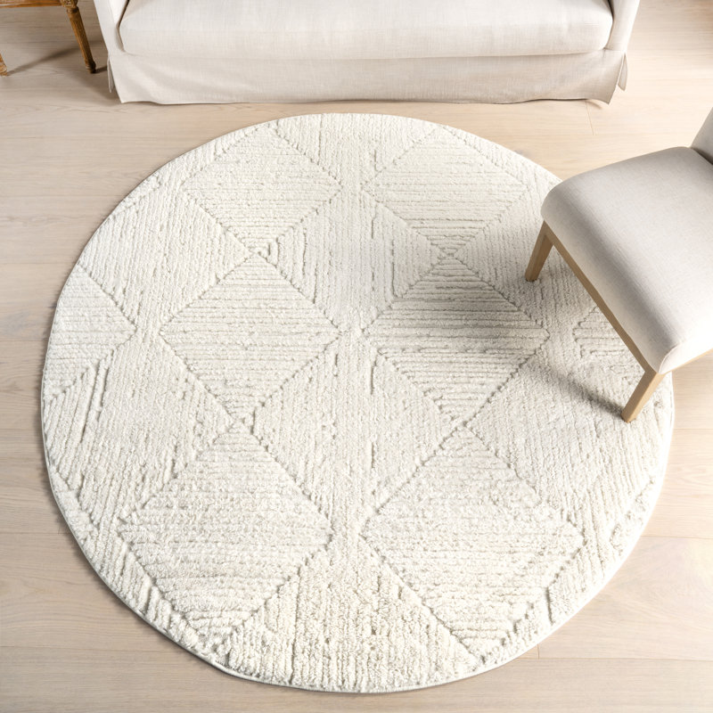 Tapis géométrique pour salle à manger Kerry, Rond 6 pi