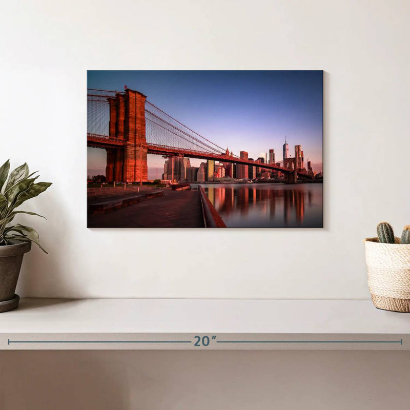 Lilie Brooklyn Bridge au lever du soleil, H 8 po x l 12 po