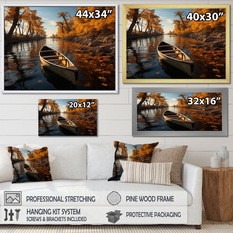 Canada River Rhapsody I sur toile, H 12 po x l 20 po x P 1 po, Cadre simple noir