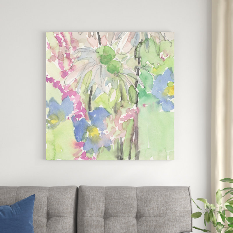 Watercolor Floral Accent I - peinture sur toile tendue, H 36 po x l 36 po x P 1,25 po