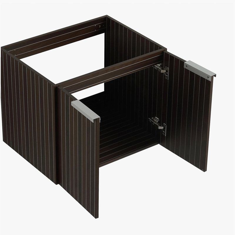Armoire de salle de bain 24 po avec bol en résine, porte, installation flottante, convient aux petites salles de bain