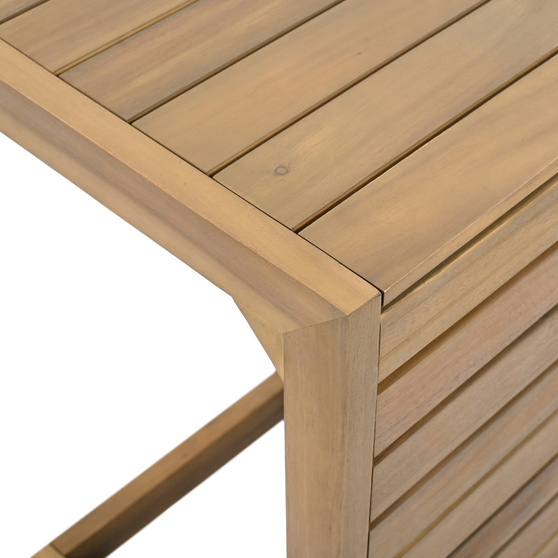 Table en bois brun, qui ajoute de l'espace à la cour, moderne et fonctionnelle, assemblage inclus
