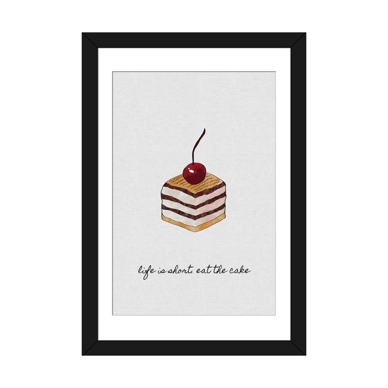 «Life is Short», impression sur toile, H 24 po x l 16 po x P 1 po, Papier d'art encadré noir, Blanc