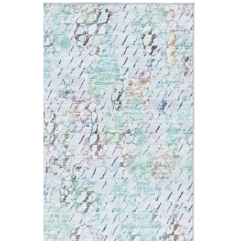 Tapis gris / vert Athiran 913, Carré 6 pi