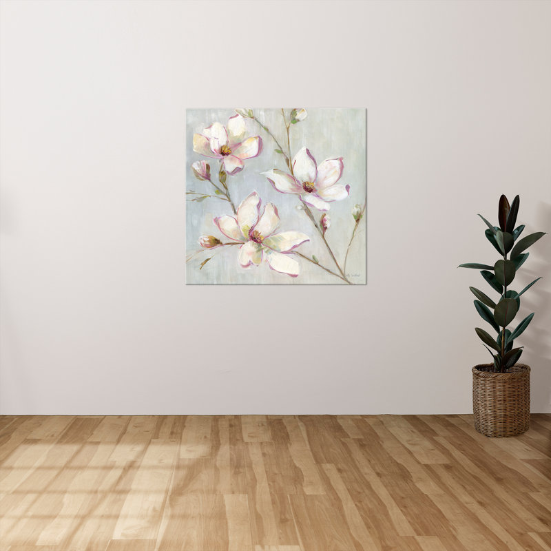 "Blush Magnolia I" par Sally Swatland, reproduction sur toile, H 18 po x l 18 po x P 1 po