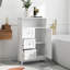 Armoire de rangement pour salle de bain avec 3 tiroirs et 1 porte - blanc