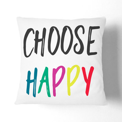 Choose Happy Square Throw Cushion