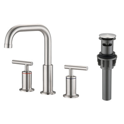2-handle Bathroom Faucet with Drain Assembly
