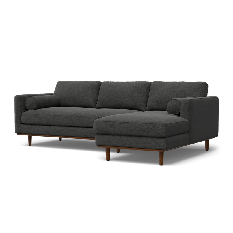 Canapé modulaire gauche Morrison, Tissu gris anthracite, Orienté à droite