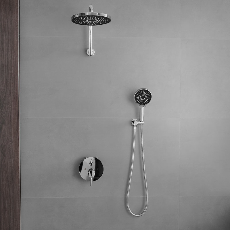 1 Complete Shower System with Rough in-Valve, Polished Chrome