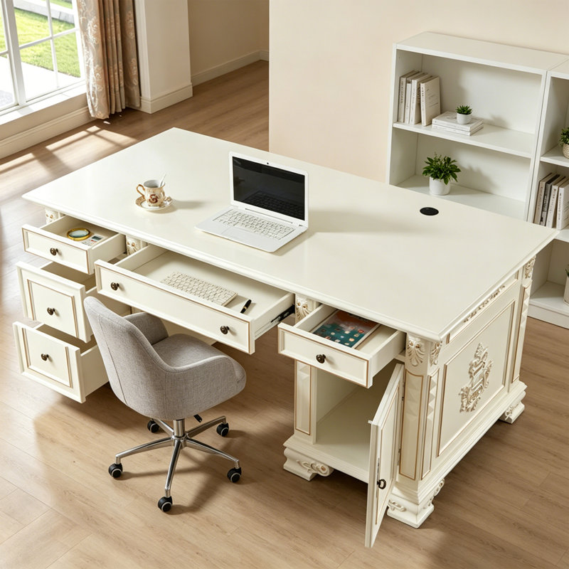 Bureau d'écriture Retro, H 30,7 po x l 70,86 po x P 35,43 po