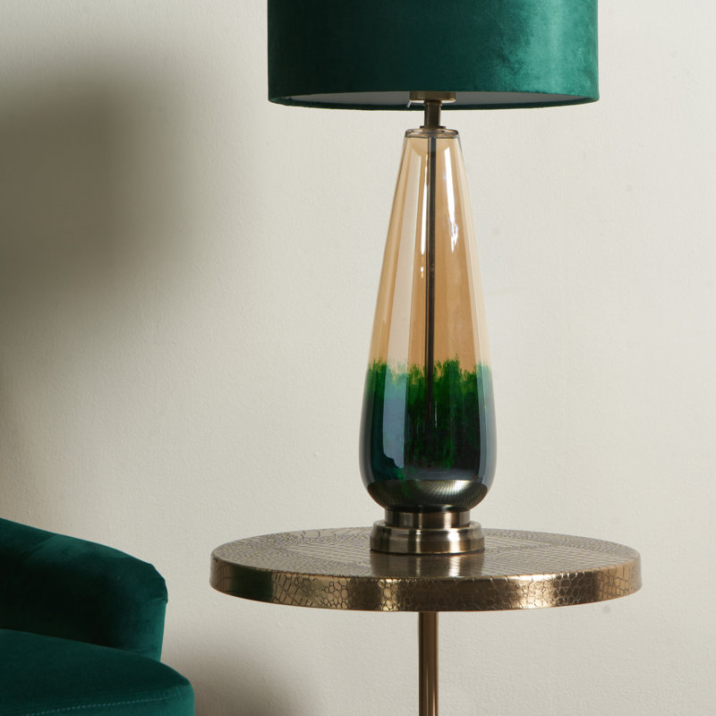 Aubryn Glass Table Lamp, Green
