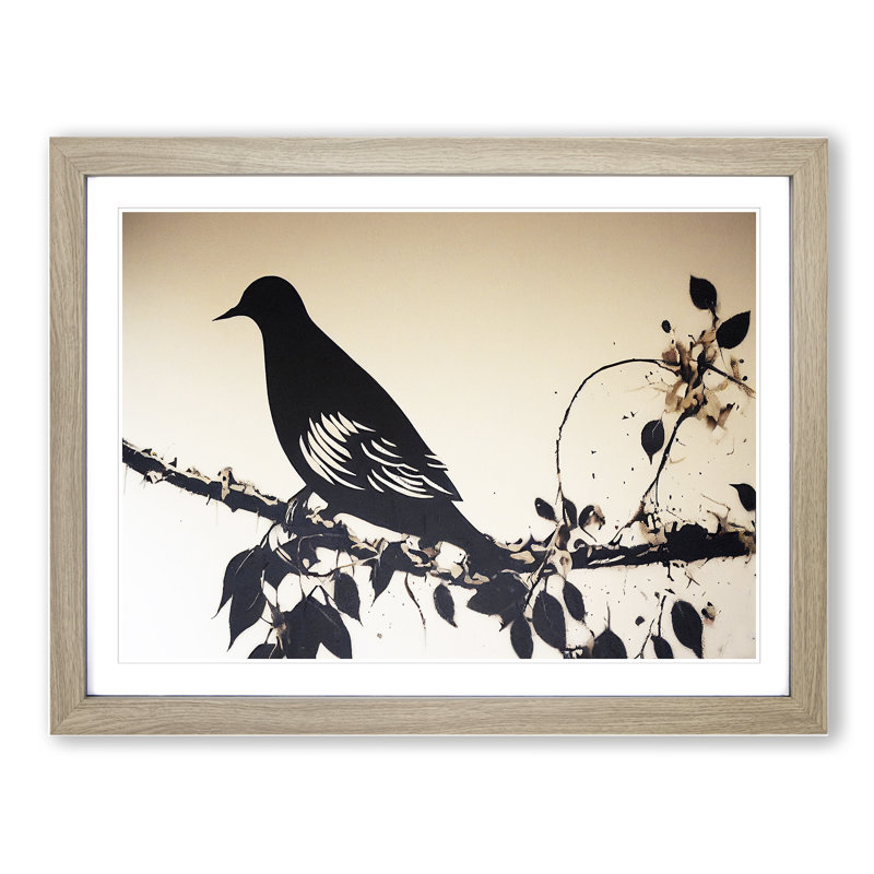 A Fab Dove Bird - Single Picture Frame Print, Oak Framed, 34cm H x 46cm W x 2cm D
