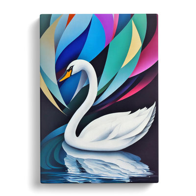 CAN-V0523-2467X Swan Abstract - Wrapped Canvas Print