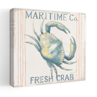 Contemporary Floursack Nautical Square Iii With Animals Blue Art