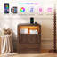 Ensemble de chambre à coucher cannelée 3 pièces Kizzy, commode à 8 tiroirs et 2 tables de chevet, armoire multi-usage pour commode de chambre à coucher, meuble télé et table de bout pour canapé,-130133725-136058246