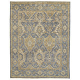 Carrington Wool Oriental Area Rug in Blue