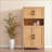 Cabinets with 4 Woven Rattan Doors &amp; Adjustable Shelves - Mid-Century | Beige | Particle Board