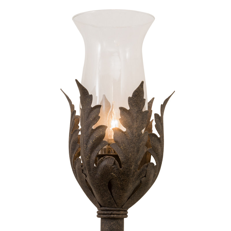 Antiquity Grey and Clear Glass Leaf Wall Sconce