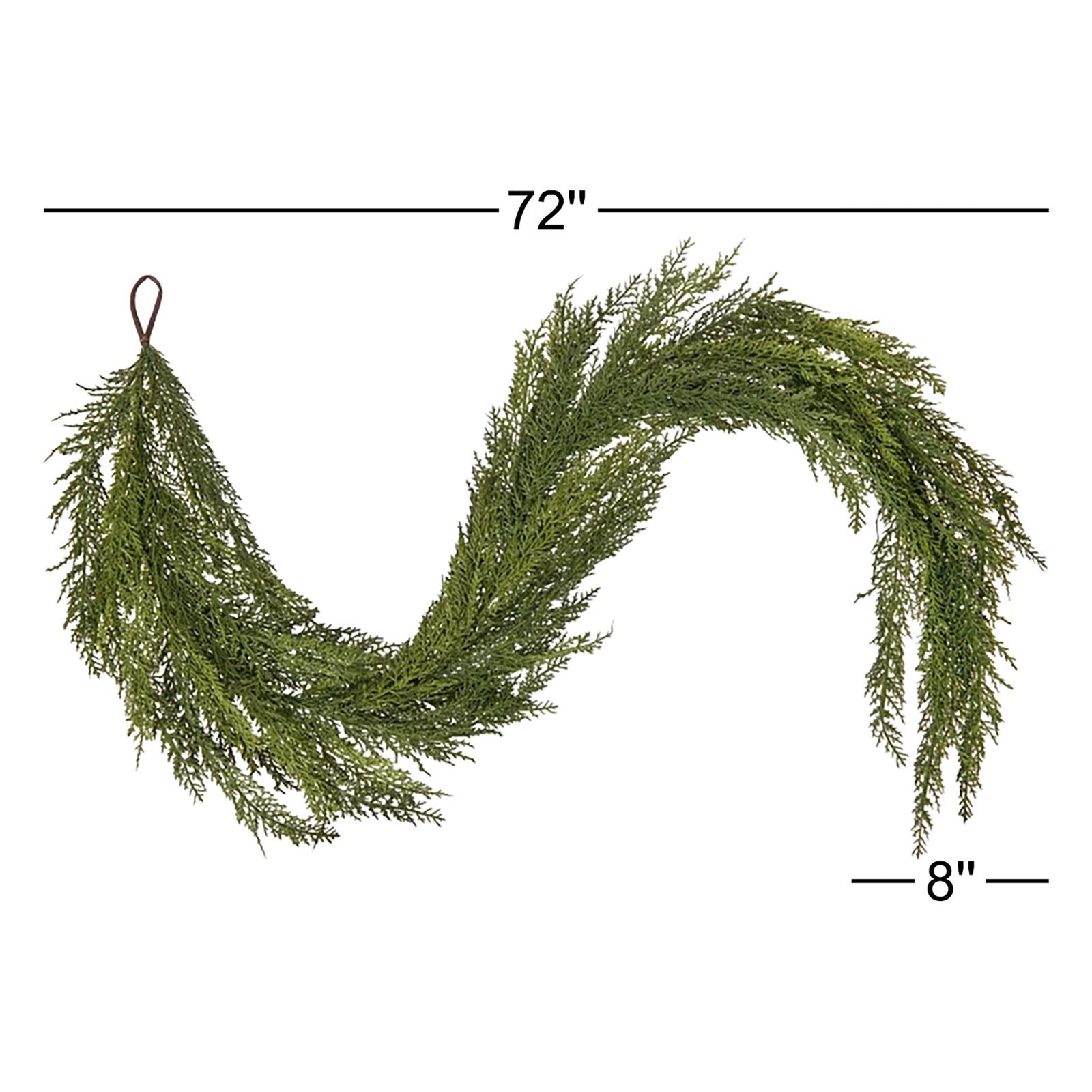 72" Green Cedar Christmas Garland