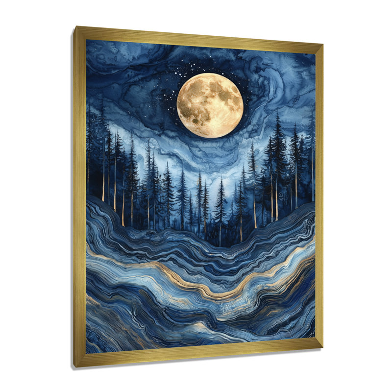 Gihan - Fantasy Wall Art Living Room, Impression d'un seul cadre photo, H 44 po x l 34 po, Doré