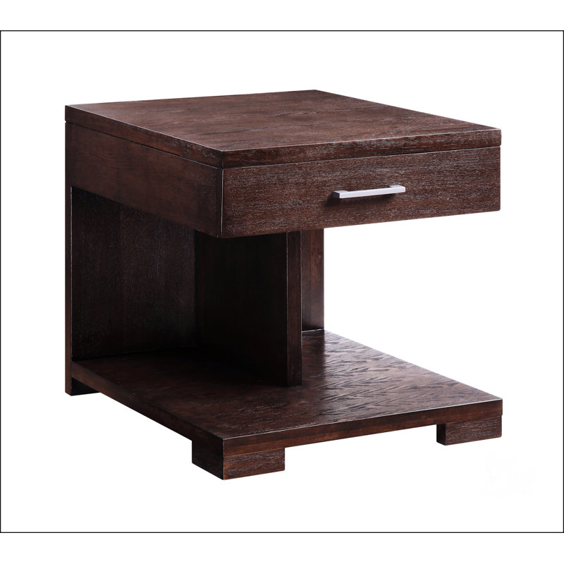 Walnut Finish End Table
