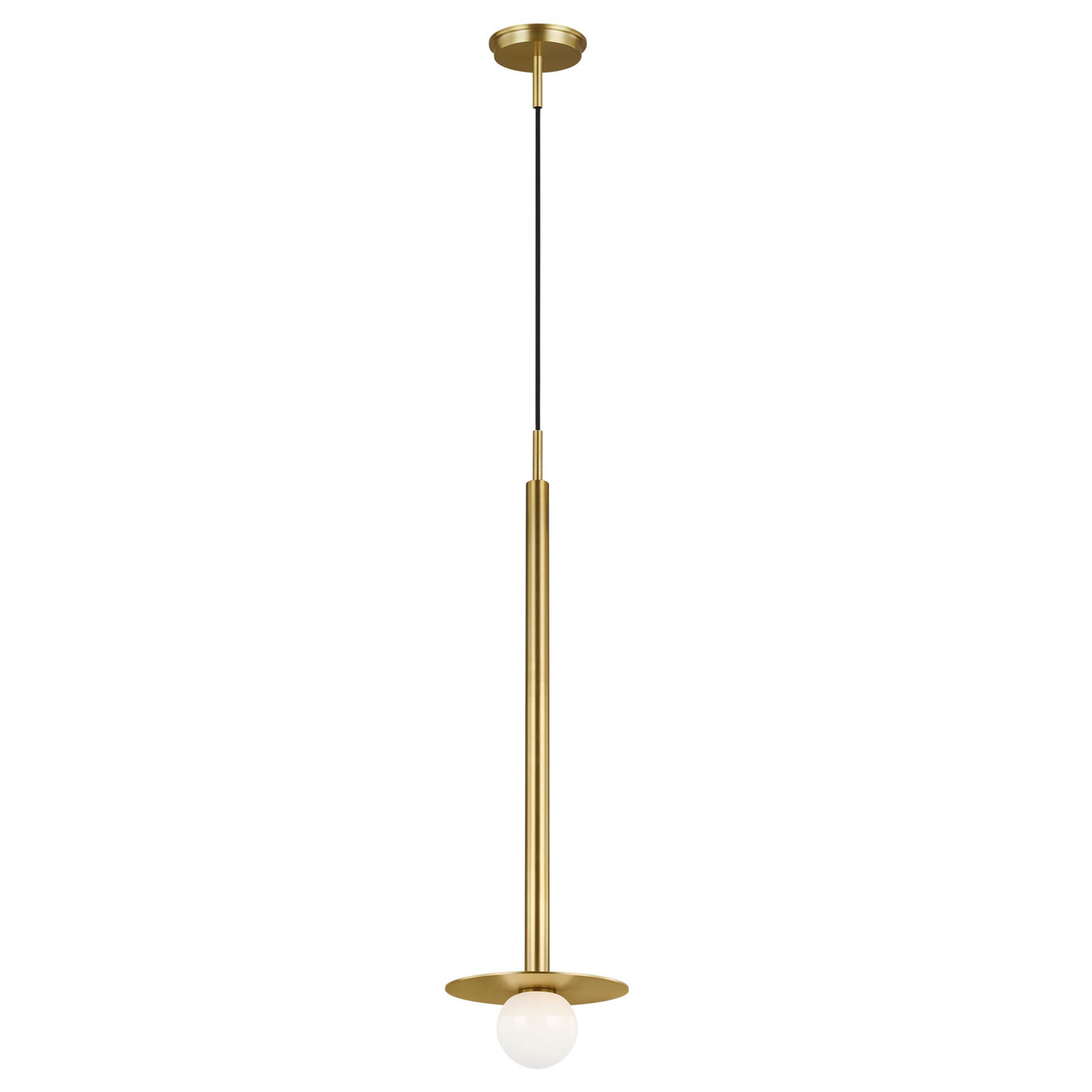 Allegra 1-Light Metal Pendant, Burnished Brass, 30" H x 8" W x 8" D