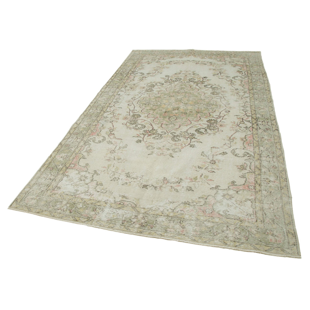 Vintage Beige Vintage Wool Handmade Area Rug