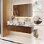 Meuble-lavabo de luxe moderne 48 po avec lavabo, plateau de table en faux marbre brillant, tiroirs en bois brun