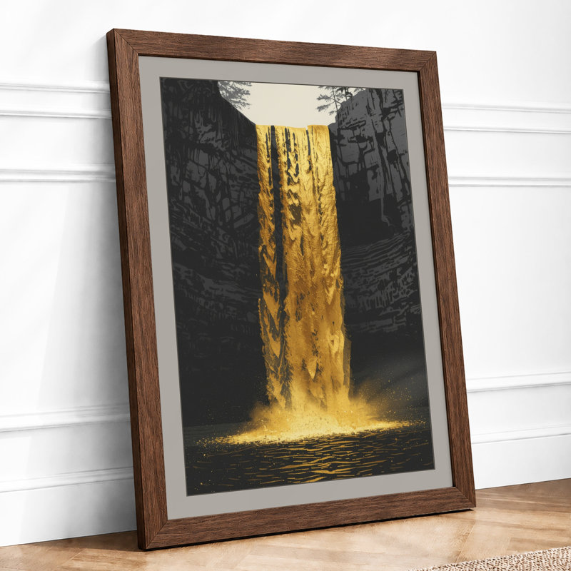 Golden Chasm Modern - Framed Print, Walnut, A3 - 42.0 x 29.7 cm