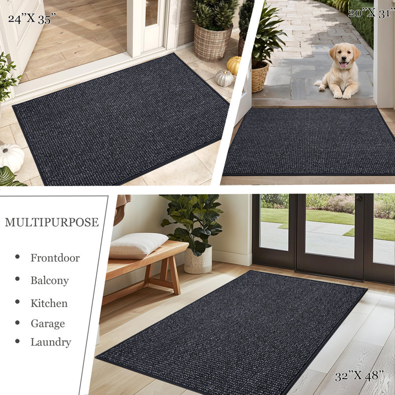 Tapis d'entrée antidérapant haut de gamme Premium, Gris, L 20 po x L 31 po