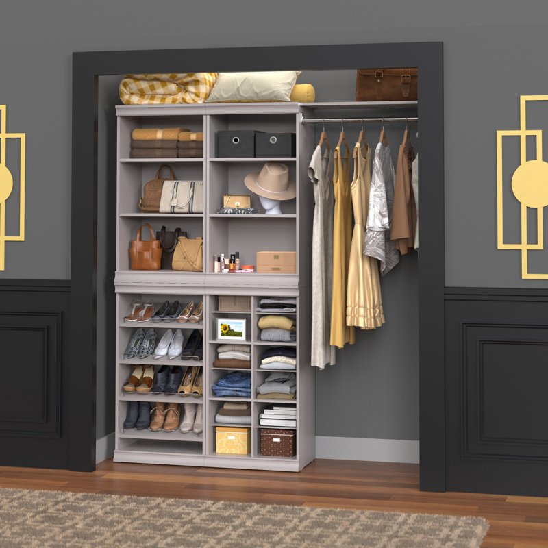 Système de rangement modulaire l 68,76 po - l 78 po, Taupe