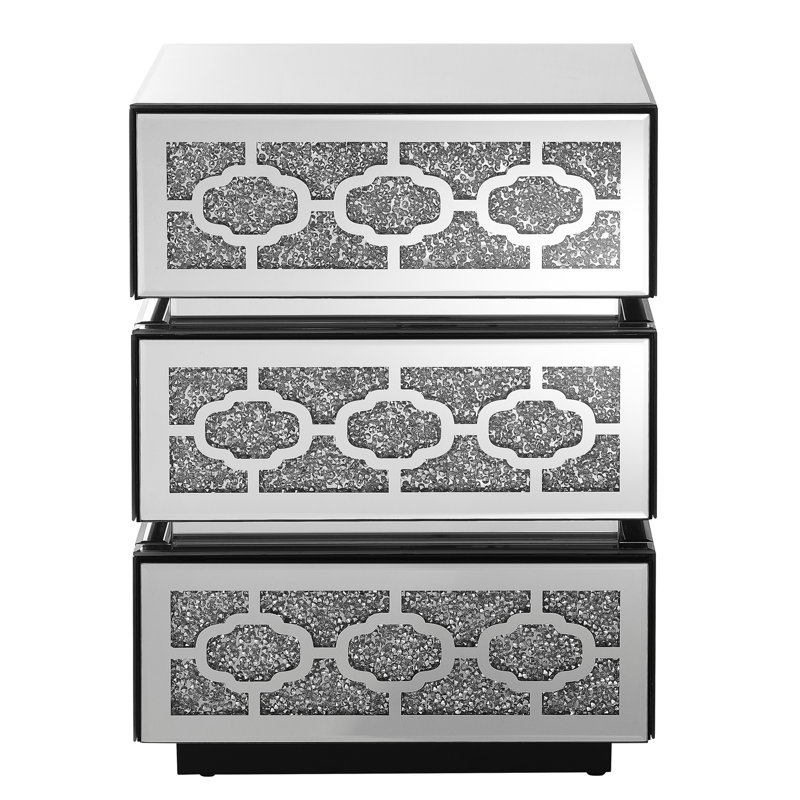 Modern Side Table with 3 Drawers