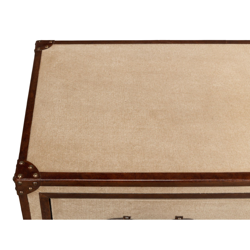 French Art Deco 3 - Drawer Solid Wood Nightstand