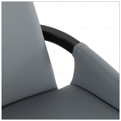 Chaise en bambou noir et similicuir gris